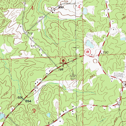 Topographic Map of Eagle Creek Volunteer Fire Department, AL