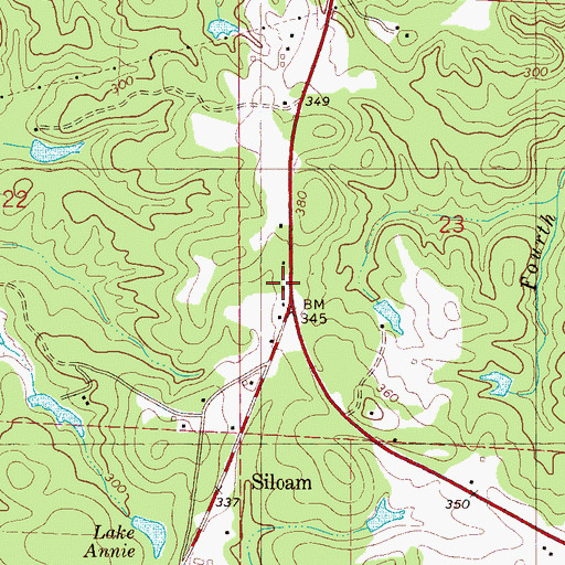 Topographic Map of Siloam Volunteer Fire Department, AL