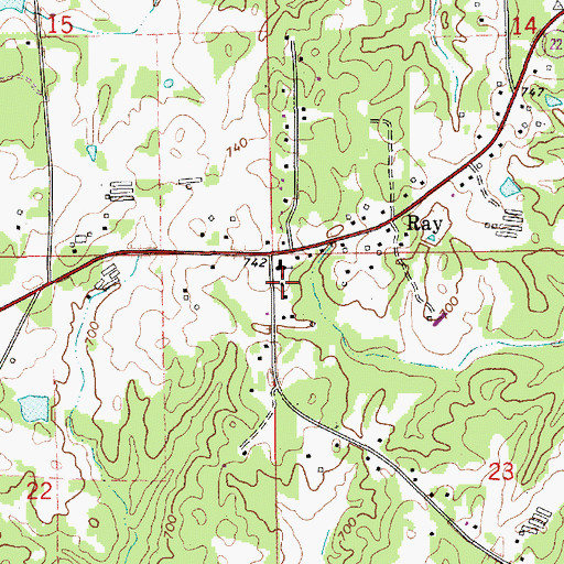 Topographic Map of Ray Community Volunteer Fire Department, AL
