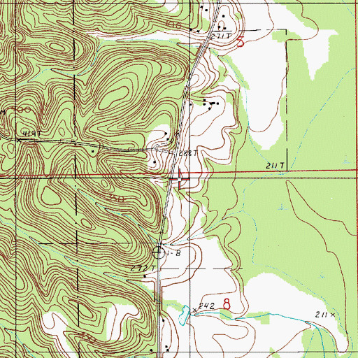 Topographic Map of Oakmulgee Creek Volunteer Fire Department, AL