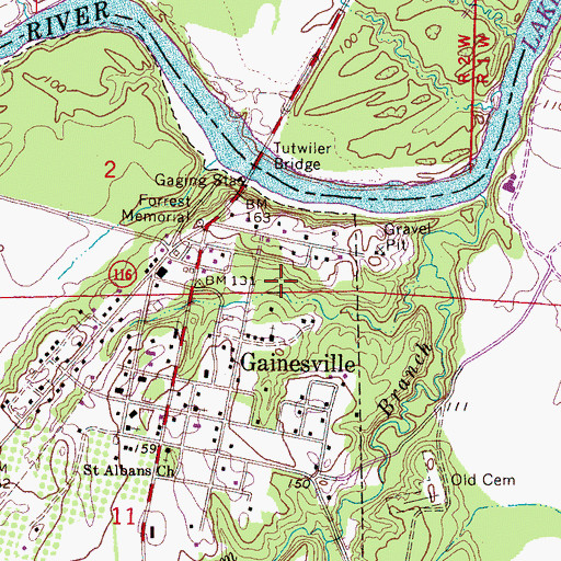 Topographic Map of Gainesville Volunteer Fire Department, AL
