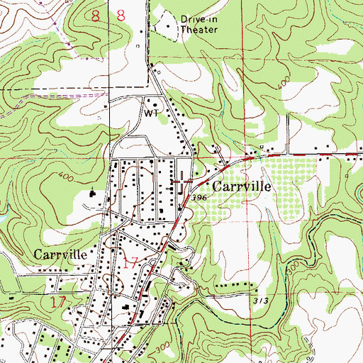 Topographic Map of Tallassee Fire Department Station 2, AL