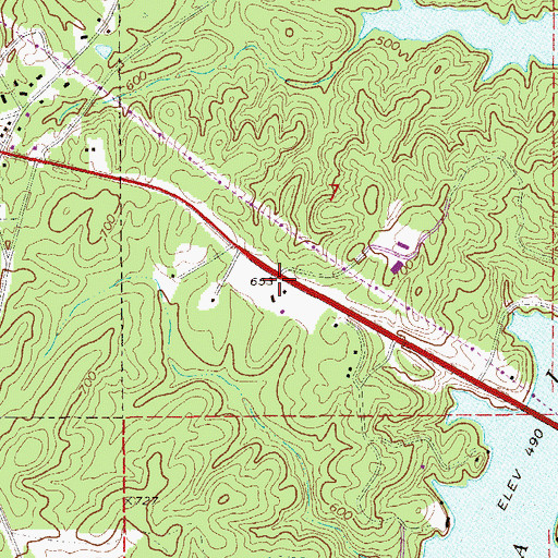 Topographic Map of Alexander City Fire Department Station 2, AL