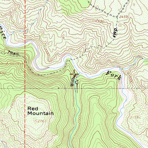 Topographic Map of Willow Creek, CA