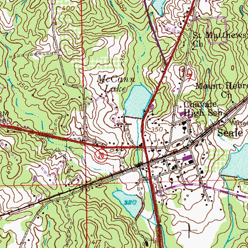 Topographic Map of Seale Volunteer Fire Department, AL