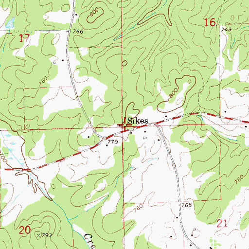 Topographic Map of Ridge Grove Fire Department, AL