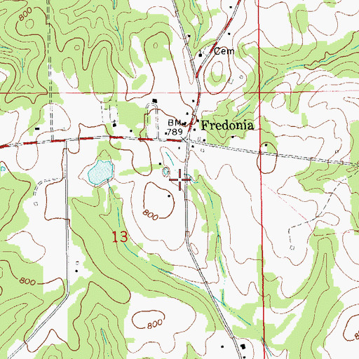 Topographic Map of Fredonia Fire and Rescue Unit, AL