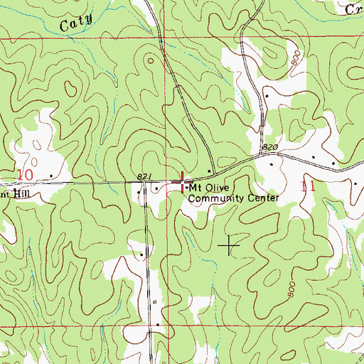Topographic Map of Mount Olive Volunteer Fire Department, AL