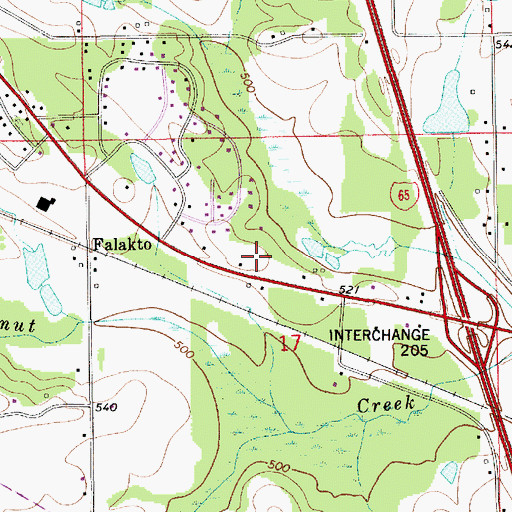 Topographic Map of Clanton Fire and Rescue Department Station 2, AL