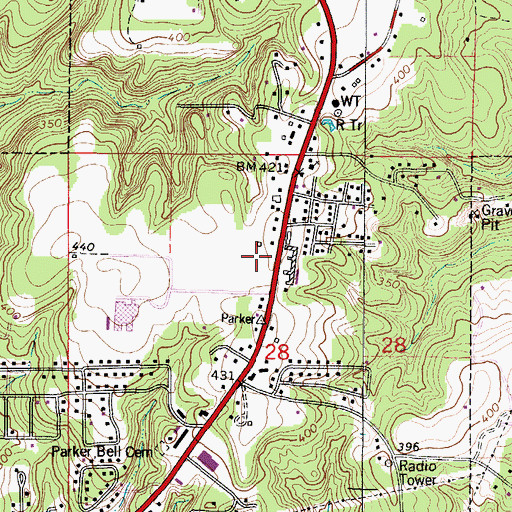 Topographic Map of Jackson Fire Department Station 4, AL