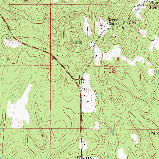 Topographic Map of Winn Fire Department, AL
