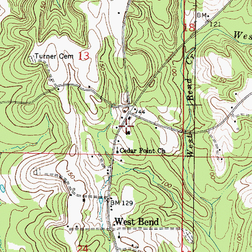 Topographic Map of Westbend Fire Department, AL