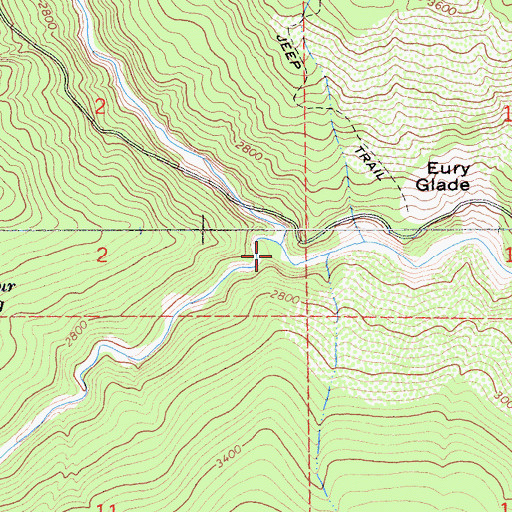 Topographic Map of Willow Creek, CA