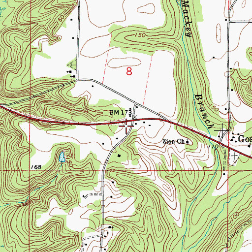 Topographic Map of Tri - Community Fire Department, AL