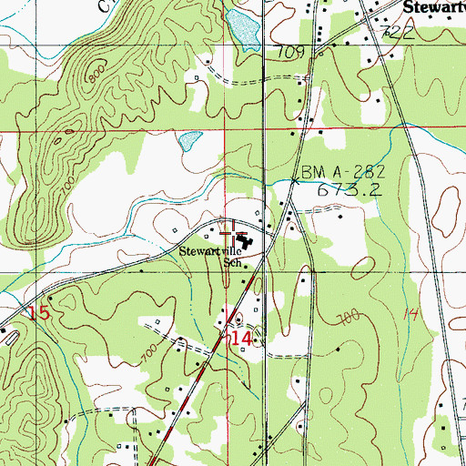 Topographic Map of Stewartville Volunteer Fire Department, AL