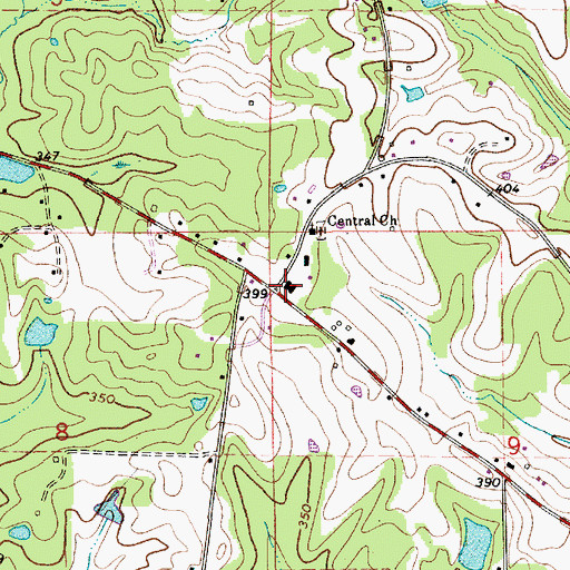 Topographic Map of Brushey / Mashey Creek Volunteer Fire Department, AL
