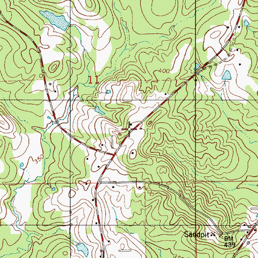 Topographic Map of Providence - Mount Pisgah Volunteer Fire Department, AL