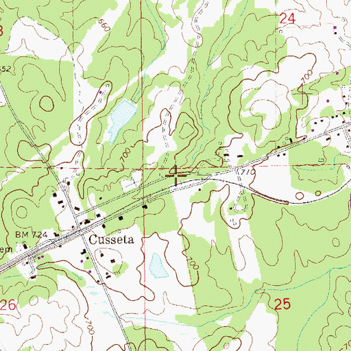 Topographic Map of Cusseta Volunteer Rural Fire and Rescue, AL