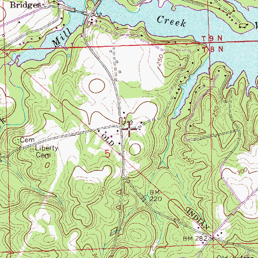Topographic Map of Screamer Volunteer Fire Department Station 1, AL