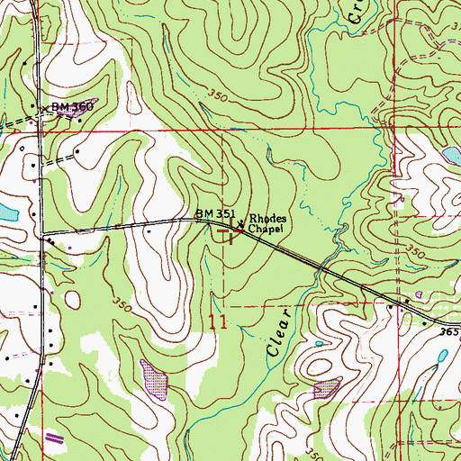 Topographic Map of B S and W Volunteer Fire Department, AL