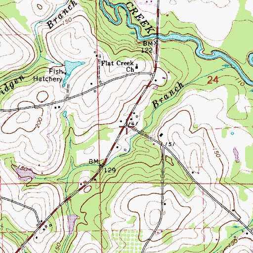 Topographic Map of Flat Creek - Gainer - Hacoda - Geese Communities Volunteer Fire Department, AL