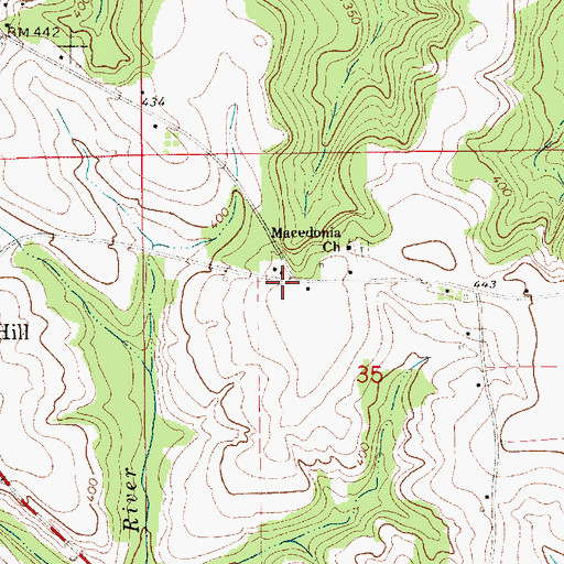 Topographic Map of Rose Hill Volunteer Fire Department, AL