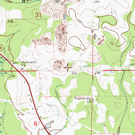 Topographic Map of Damascus Volunteer Fire Department, AL