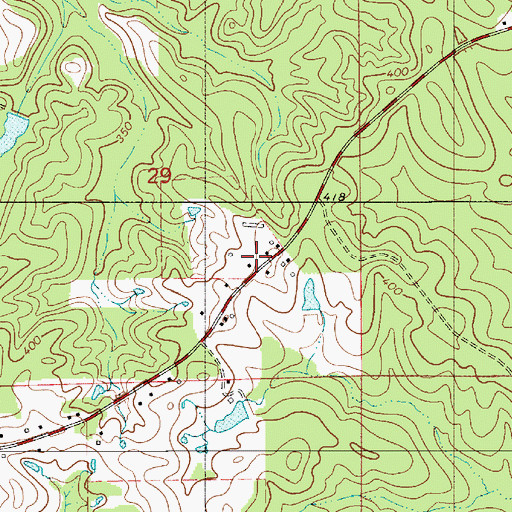 Topographic Map of Shackleville Volunteer Fire Department, AL
