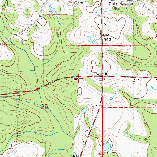 Topographic Map of F I W Volunteer Fire Department, AL