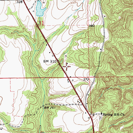 Topographic Map of Franklin Volunteer Fire Department, AL