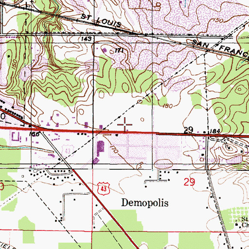 Topographic Map of Demopolis Fire Department Station 3, AL