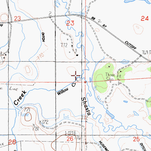 Topographic Map of Willow Creek, CA