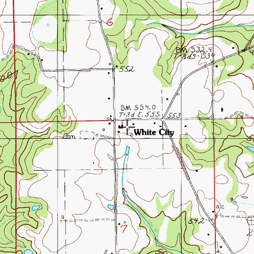 Topographic Map of White City Volunteer Fire Department, AL