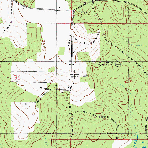 Topographic Map of Rabun Volunteer Fire Department Station 4, AL