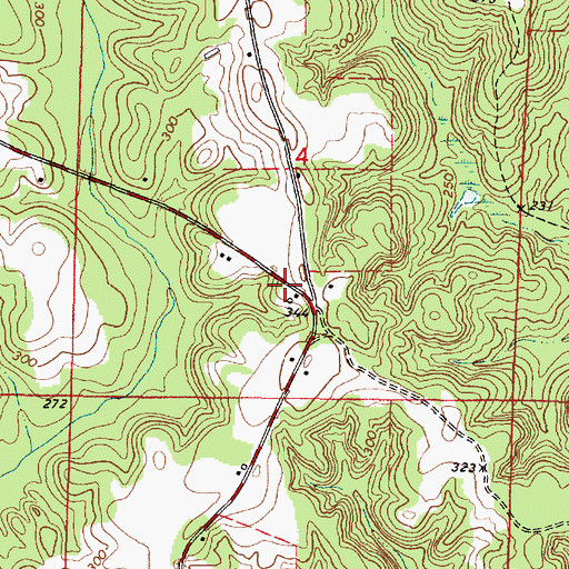 Topographic Map of North Oak Grove Volunteer Fire Department, AL