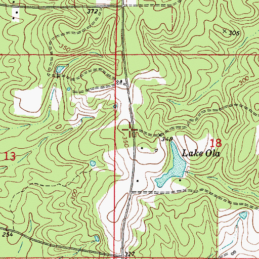 Topographic Map of Red Creek Volunteer Fire Department, AL