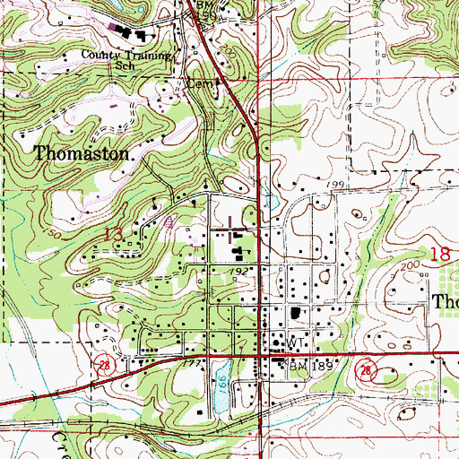 Topographic Map of Thomaston Volunteer Fire Department Station 2, AL