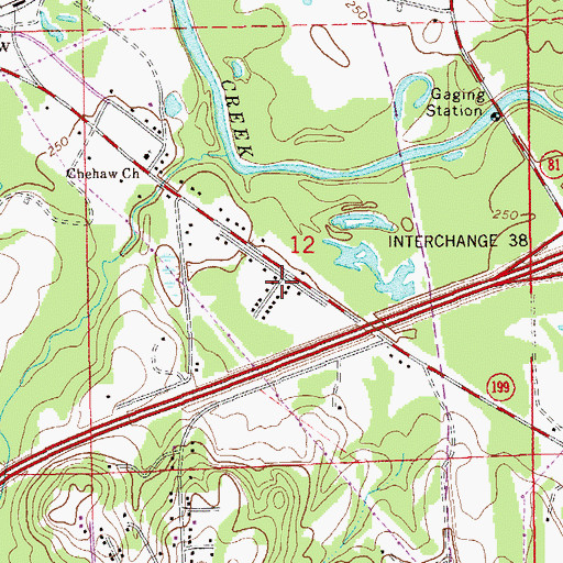 Topographic Map of Chehaw Volunteer Fire Department, AL