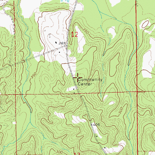 Topographic Map of Franklin Volunteer Fire Department, AL