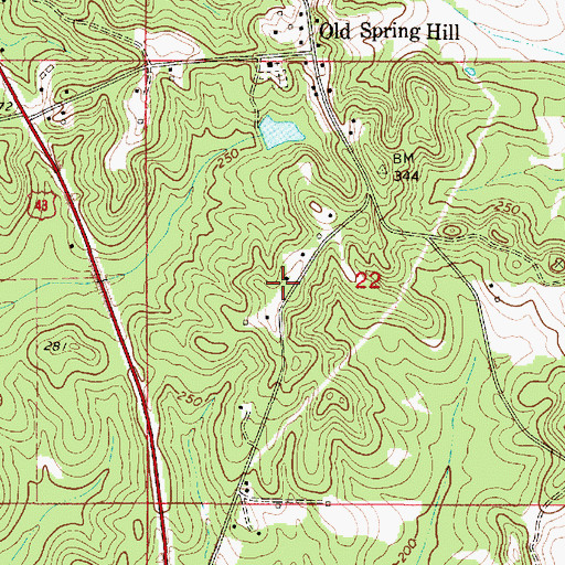 Topographic Map of Old Springhill Volunteer Fire Department, AL