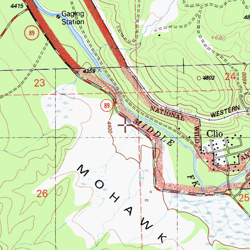 Topographic Map of Willow Creek, CA