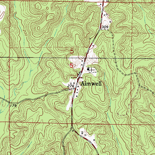 Topographic Map of South Marengo Fire and Rescue Squad Aimwell Station, AL