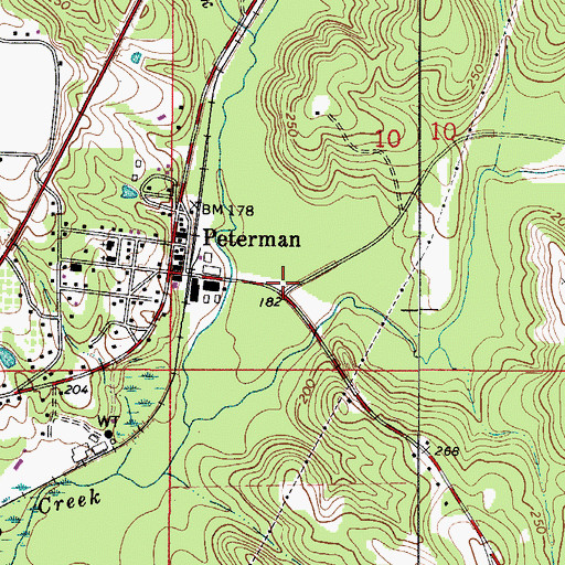 Topographic Map of Peterman Volunteer Fire Department, AL