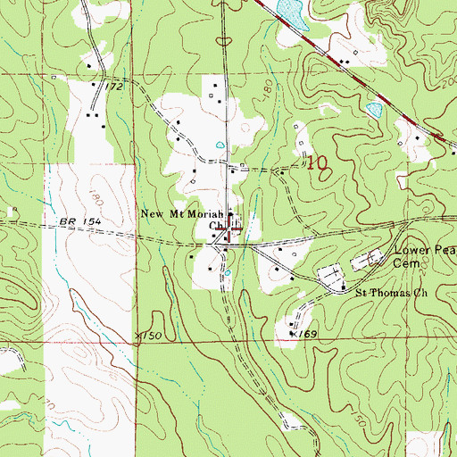 Topographic Map of Lower Peach Tree Volunteer Fire Department, AL