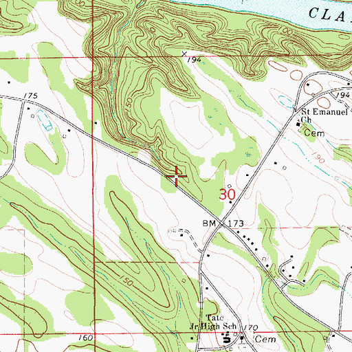 Topographic Map of Coy Volunteer Fire Department, AL