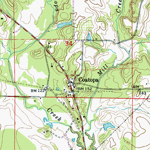 Topographic Map of Dug Hill Volunteer Fire Department, AL