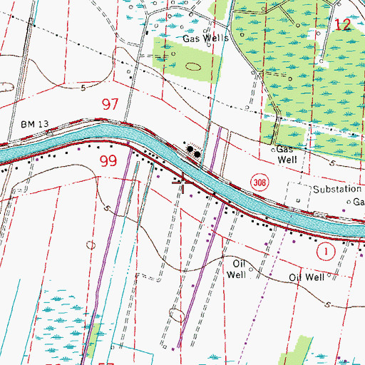 Topographic Map of Lockport Volunteer Fire Department Valentine Station, LA