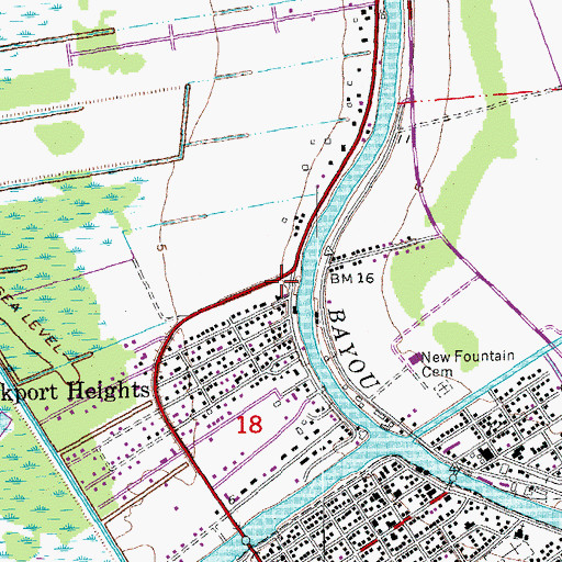 Topographic Map of Lockport Volunteer Fire Department Lockport Heights Station, LA