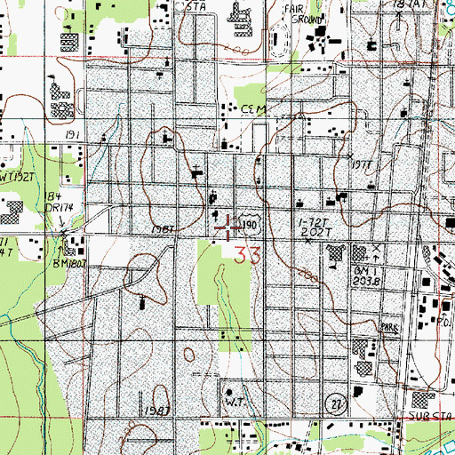 Topographic Map of DeRidder Fire Department Westside Station, LA
