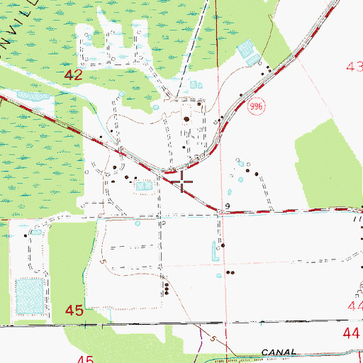 Topographic Map of Paincourtville Volunteer Fire Department Station 3, LA
